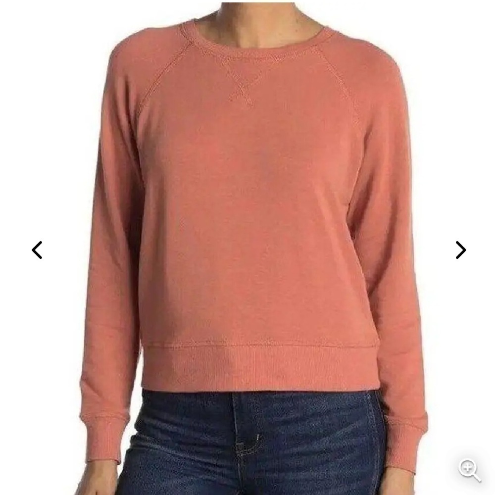 Madewell Raglan Sleeves Fleece Lined Lightweight Crewneck Sweatshirt Size Medium